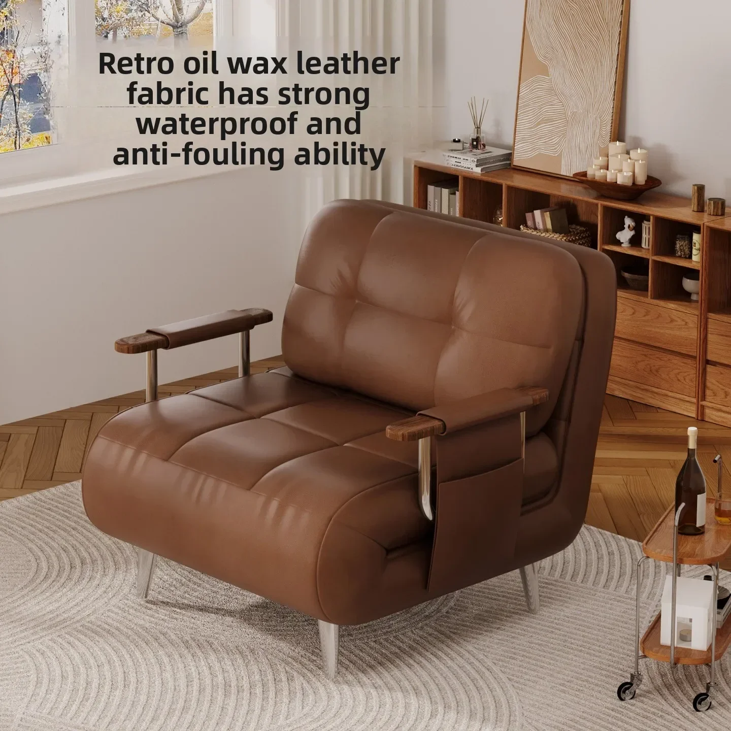 Sofa bed foldable integrated dual-purpose medieval 2026 new small apartment living room balcony single double telescopic bed