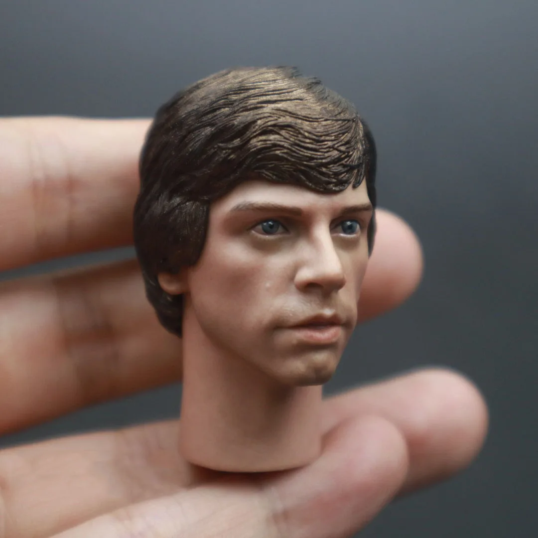 1/6 Luke SW Head Sculpt Mark Hamill Head Carving with Long Neck Model Fit 12\'\' Male Action Figure Body for Hobby Collection