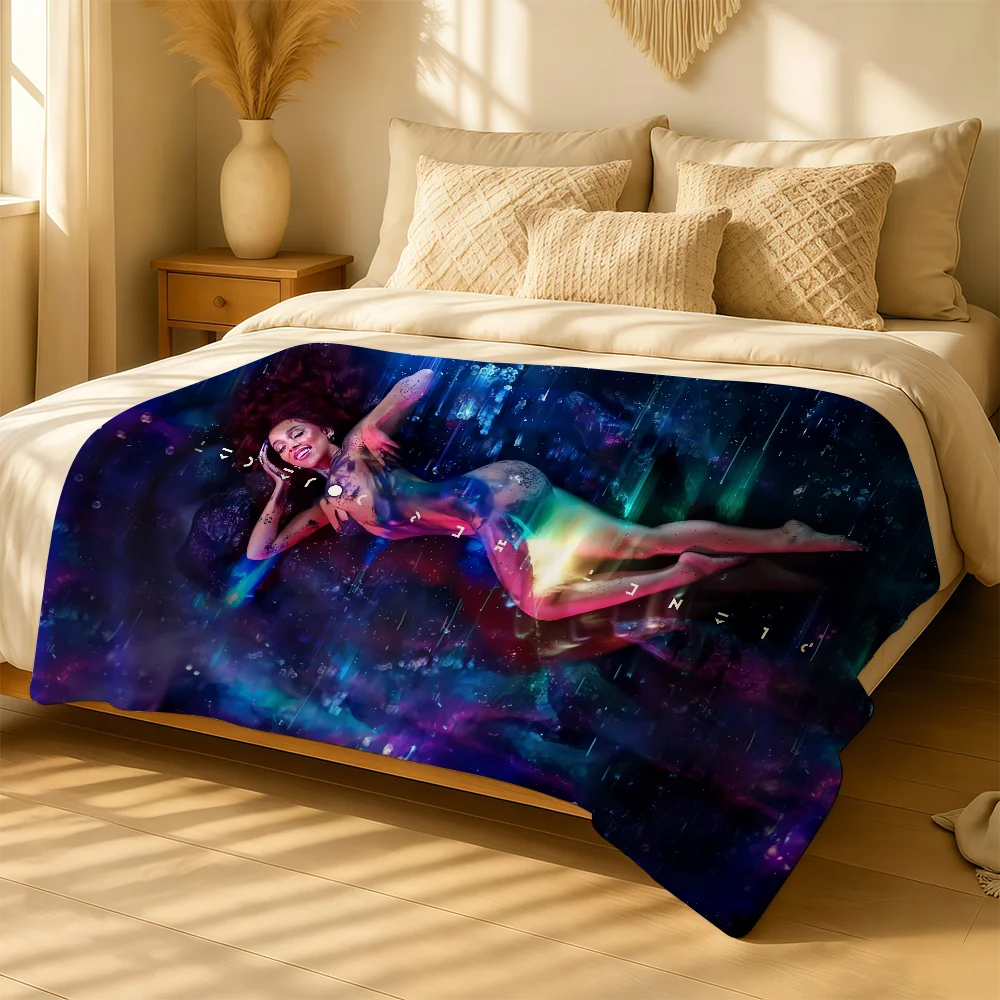 Singer D-Doja Cat Blanket For Soft Warm Knee For Bedroom Living Room Bed Sofa Camping Picnic Office Gift