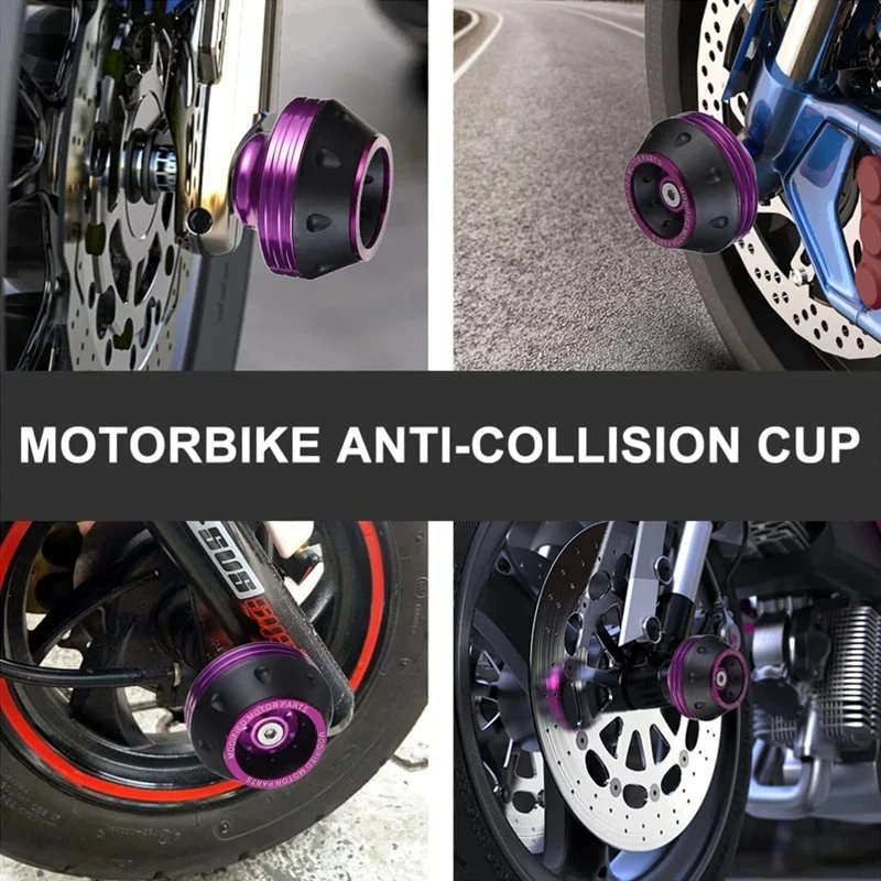 1 çift motosiklet alüminyum alaşımlı anti-çarpışma ön çatal kaydırıcılar tekerlek aks koruyucusu motosiklet düşme koruma aksesuarları