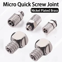 10Pcs Male Thread M3 M4 M5 M6 Mini Pneumatic Pipe Connector Screw Through Quick Fitting OD Air Tube Fast Twist Joint