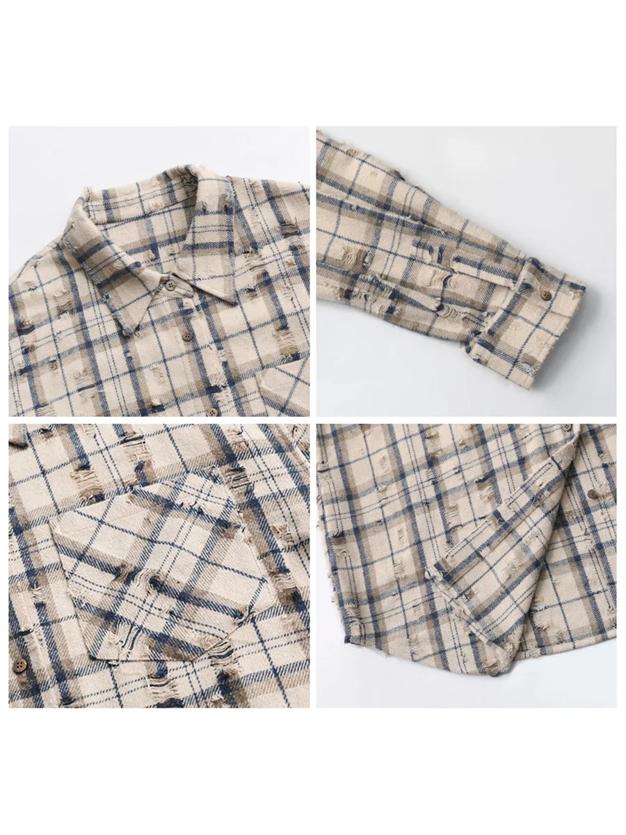 CHIC VEN Women Shirt Loose Long Sleeve Single Breasted Plaid Blouses Female Oversized Shirts Autumn 2024