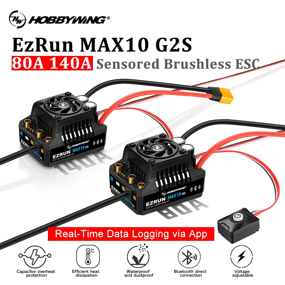 HOBBYWING EzRun MAX10 G2S 80A 140A Sensored Brushless ESC For 1/10 RC Vehicles