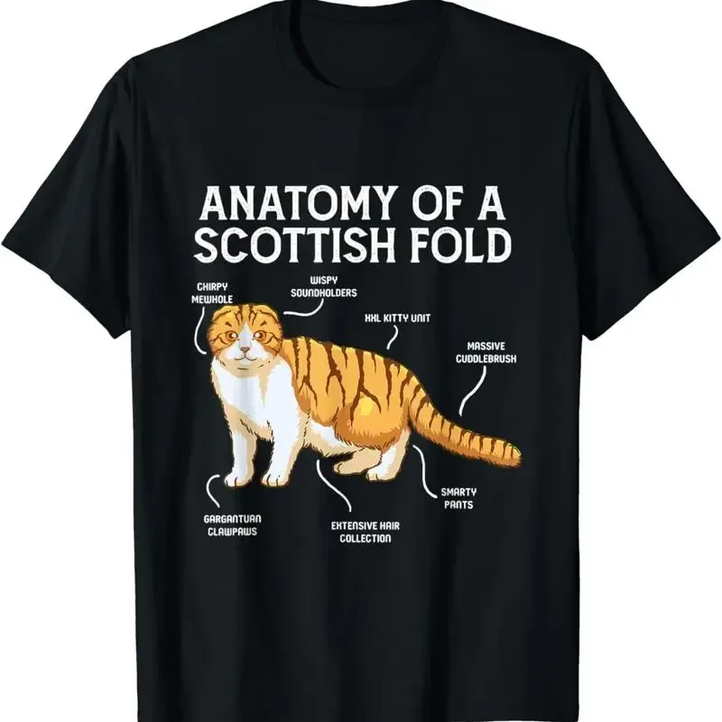 Funny Anatomy Of A Scottish Fold Cat T Shirt