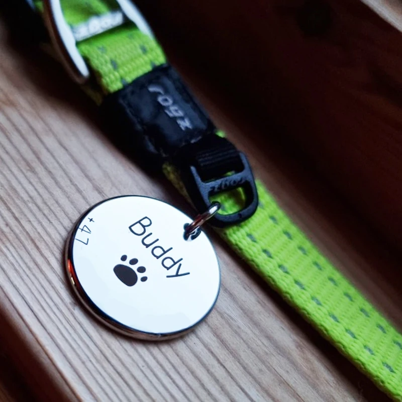 Personalized Pet Cat Dog ID Tag Collar Accessories Custom Engraved Necklace Chain Charm Supplies For Dog Tag Name Products