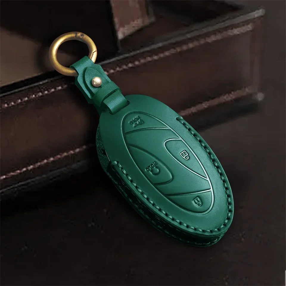 Car Key Case for Hyundai Grandeur GN7 2023 Kona Ev 2023 Leather Car Smart Romote Key Fob Cover Accessories Protection