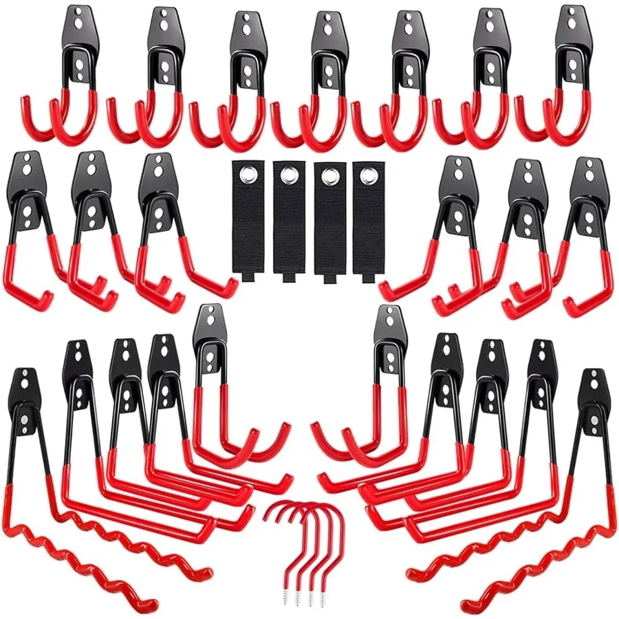

3-H Garage Storage Hooks 31 PackGarage Hooks Heavy Duty with 1 Extra Strengthen Welding Point Garage Hooks for Hanging Shed Lad
