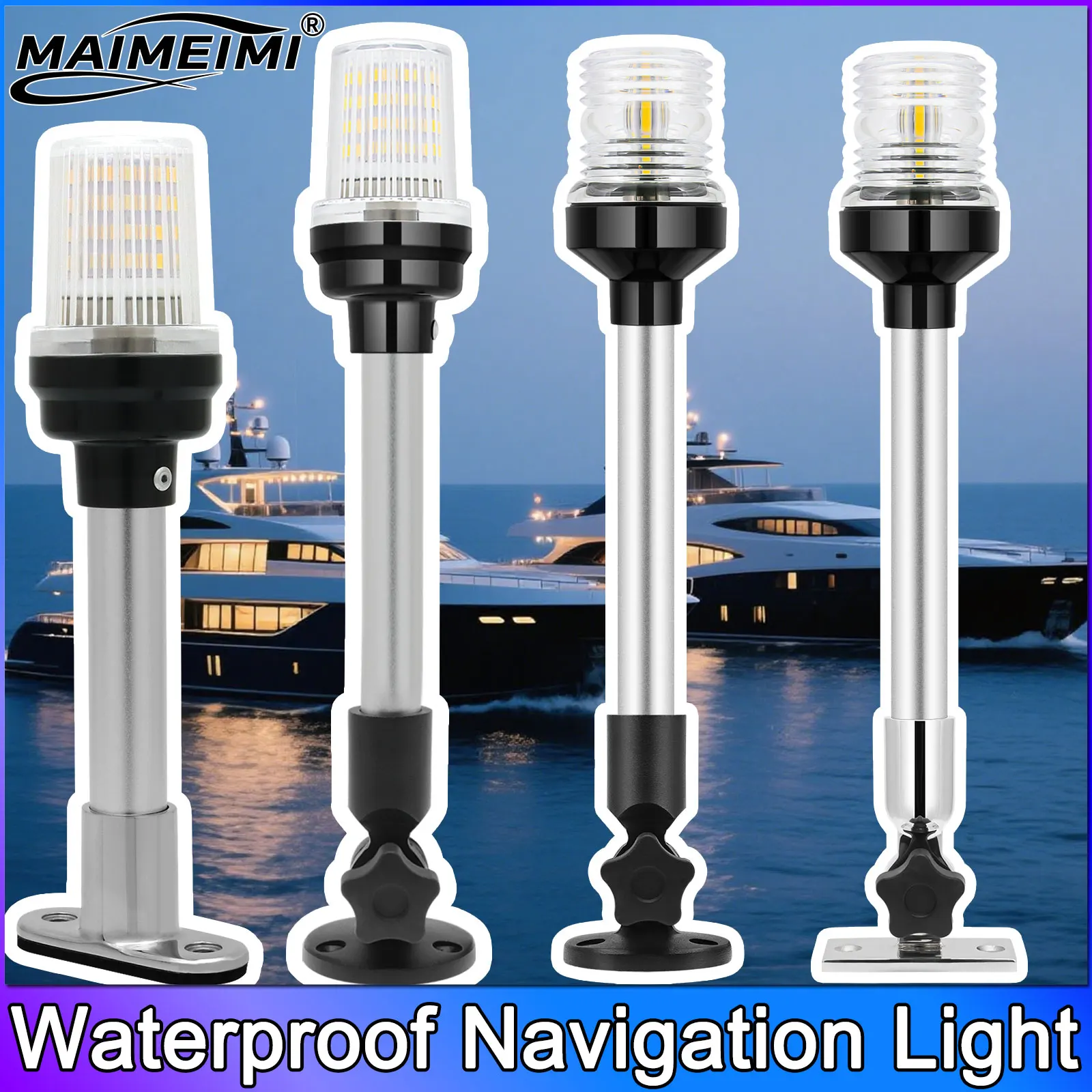 

Навигационный светильник, водонепроницаемый светодиодный светильник для лодки для яхты, морской складной навигационный якорь, 12 В, парусный сигнал, 360 градусов