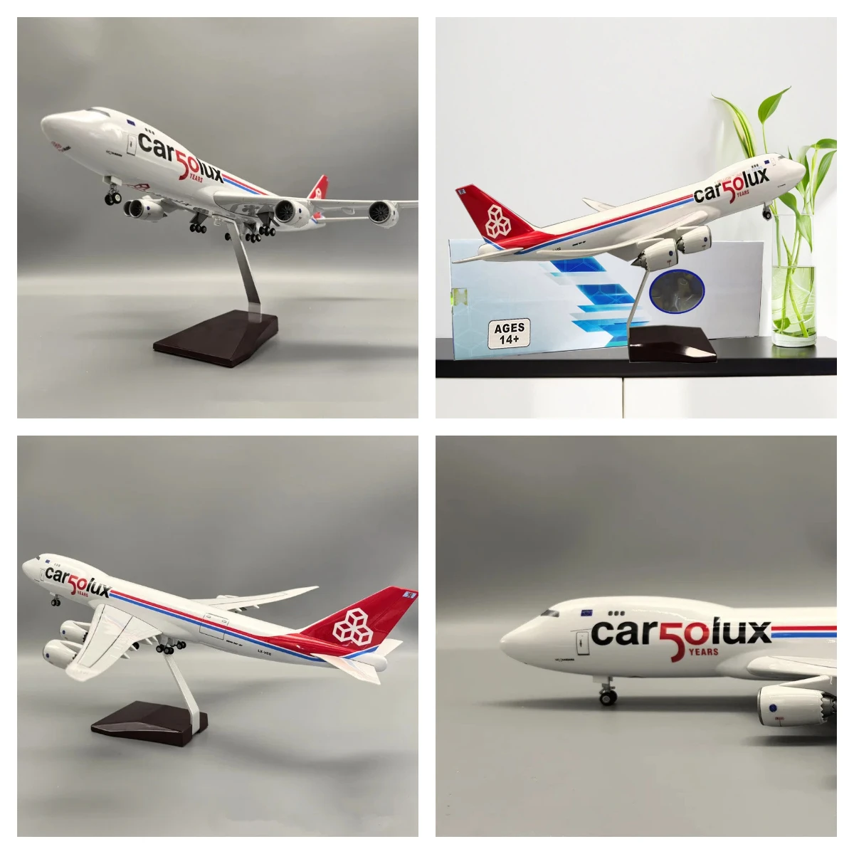

Decorate Airplane 47CM for Luxembourg Cargo Aircraft Model 747-8F Resin Planes Model Simulation Scale Plane for Collection