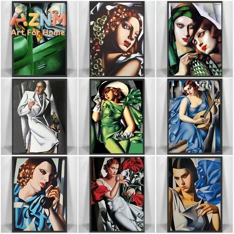 Tamara De Lempicka Abstract Woman Art Posters and Prints Canvas Painting Aesthetic Pictures for Nordic Living Room Decor Cuad
