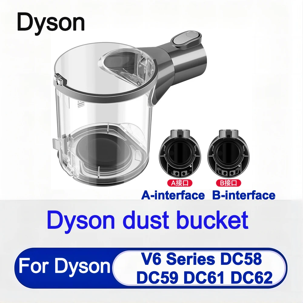 Dust Container for Dyson V6，DC58，DC59，DC62，DC61 Vacuum Cleaner,Dust Bin Replacement Parts，A/B Interface Dust Cup Accessories