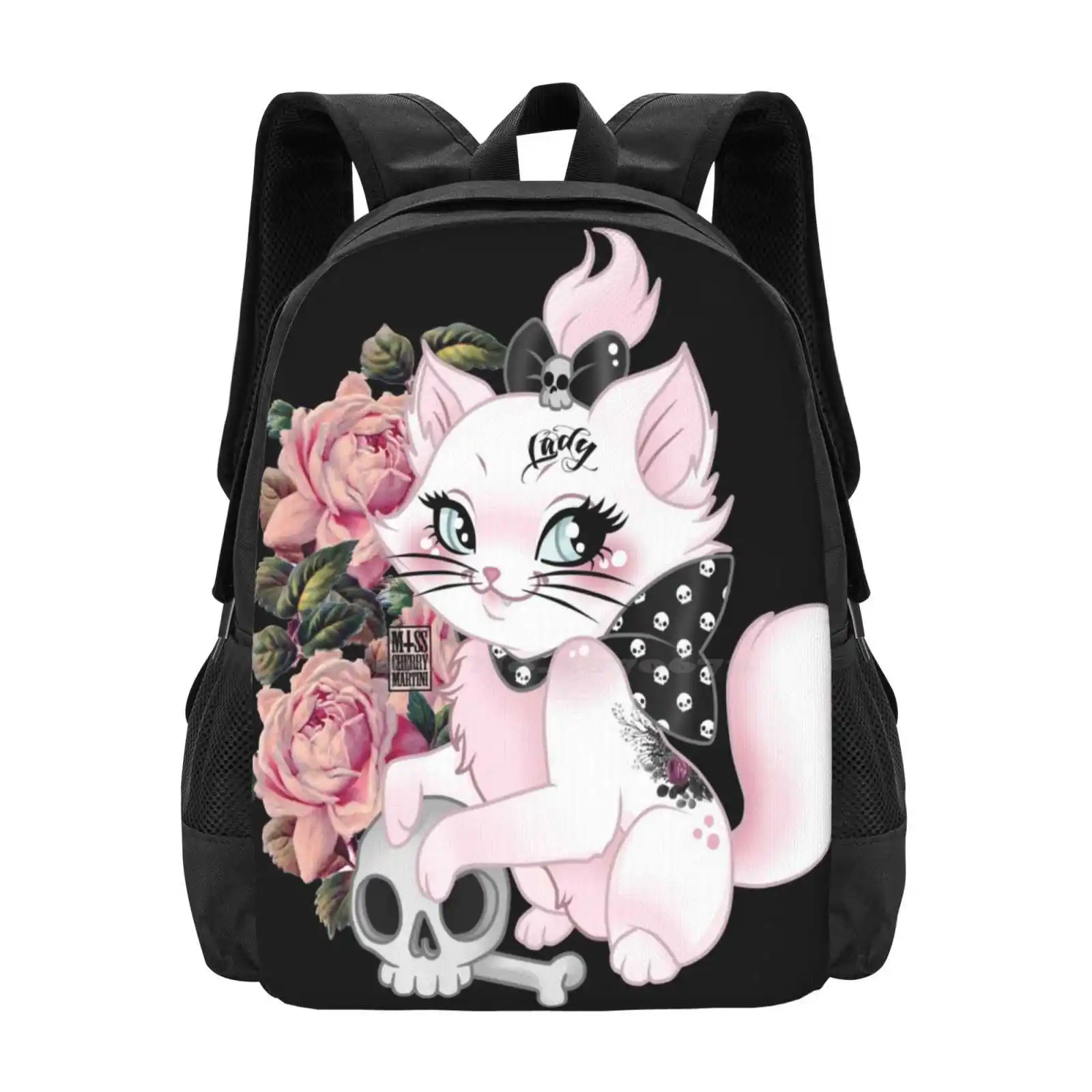 Still A Lady Hot Sale Backpack Fashion Bags Kitten Tattooed Cat Crazy Cat Lady Gothic Cat