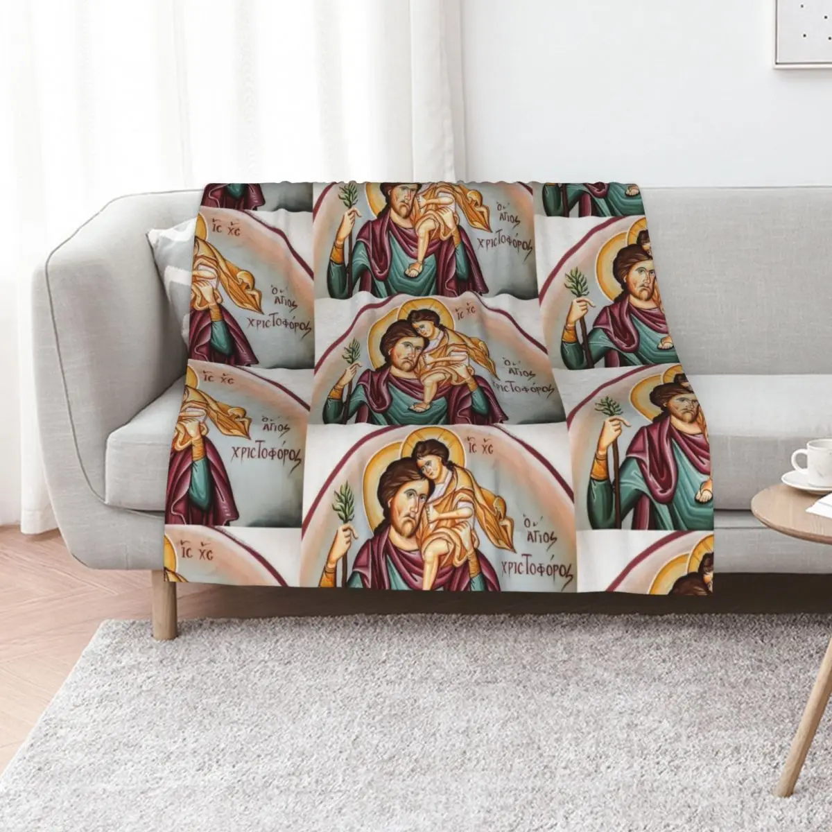 Saint Christopher Throw Blanket Beach Blankets For Sofas wednesday Luxury Throw Bed linens Multi-Purpose Blankets