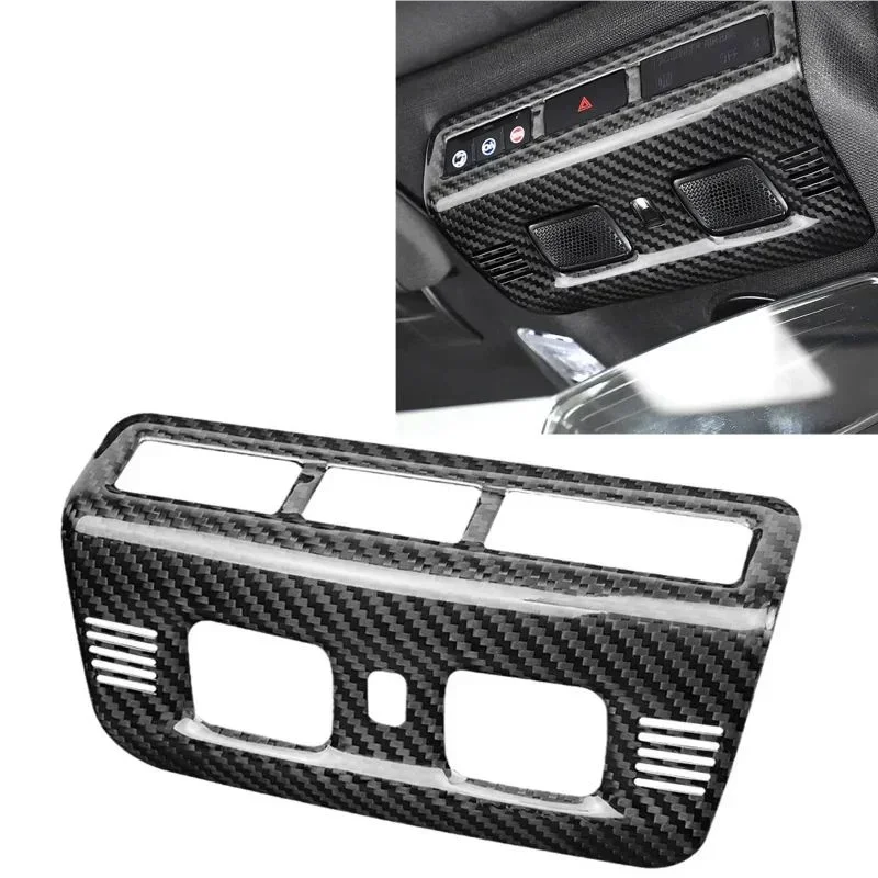 

For Chevrolet Corvette C8 HTC Z51 Z06 Real Carbon Dry Fiber Interior Overhead Dome Reading Light Switch Button Frame Cover 20-24
