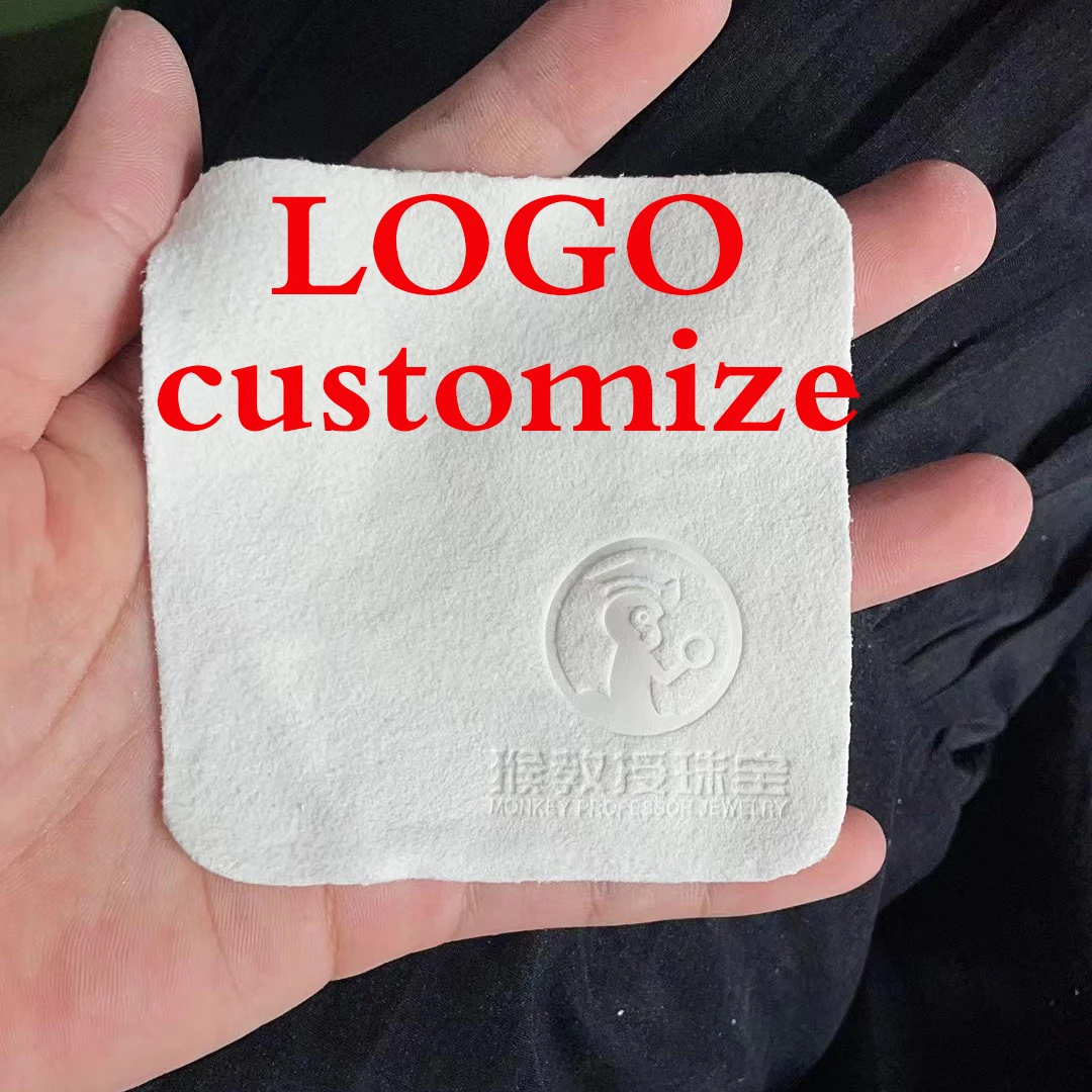 Custom Pearl Care Cloth, Diamond Necklace Pearl Oxidation, Lambskin 8*8 LOGO, Production, Individual Packaging