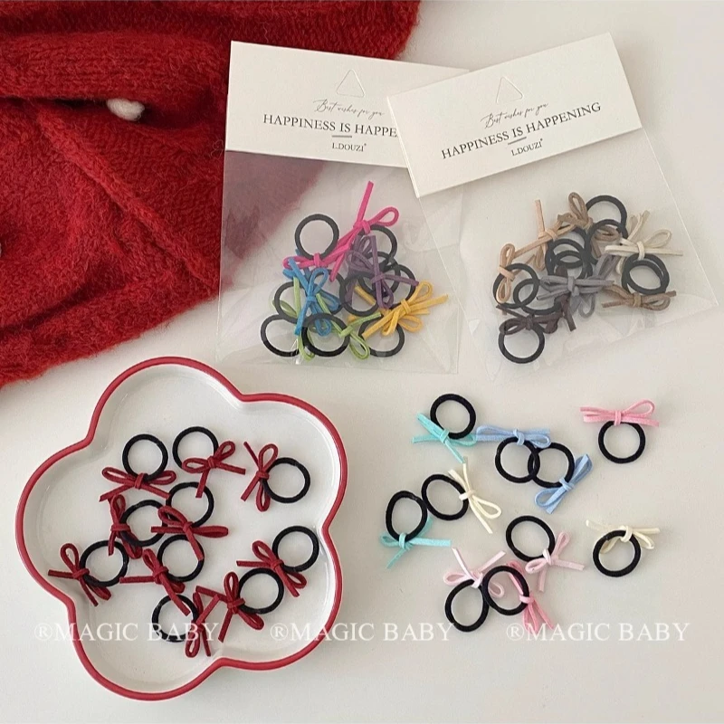 

20/10Pcs Cute Colorful Bowknot Elastic Hair Band for Baby Girls Handmade Bows Hair Ties Barrettes Headwear Baby Kids Headwear