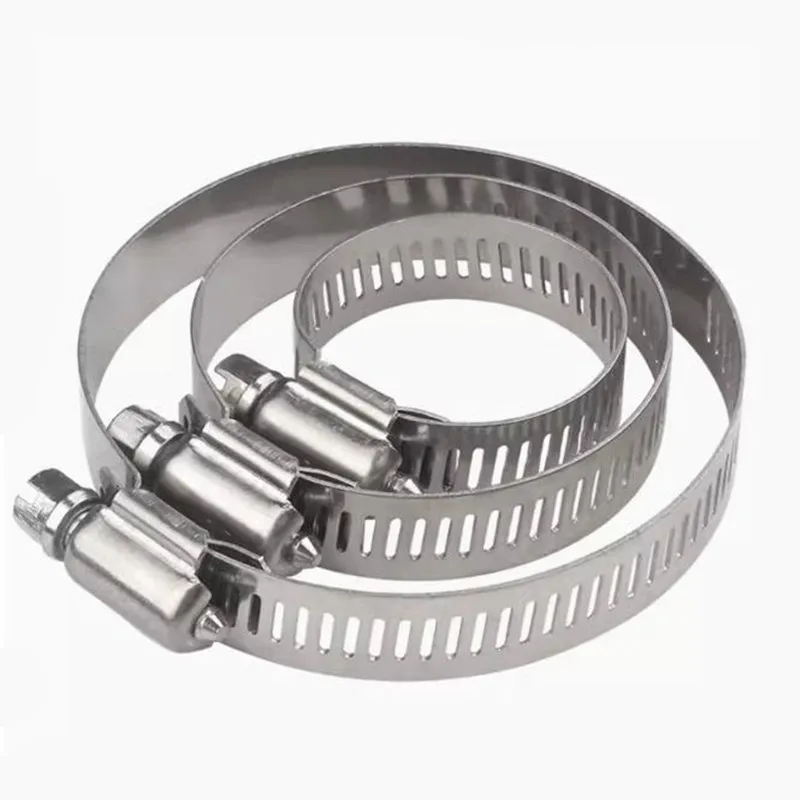 6mm 8mm 10mm 13mm 14mm 16mm 18mm 21mm American Type Screw Band Worm Drive Hose Clamps, 304 Stainless Steel Hose Hoop Pipe Clips