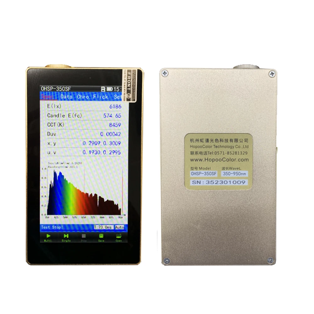 

Advanced Spectrometer 2nm FWHM 350nm-950nm OHSP350SF Spectrometers Light Flicker Tester Portable Use