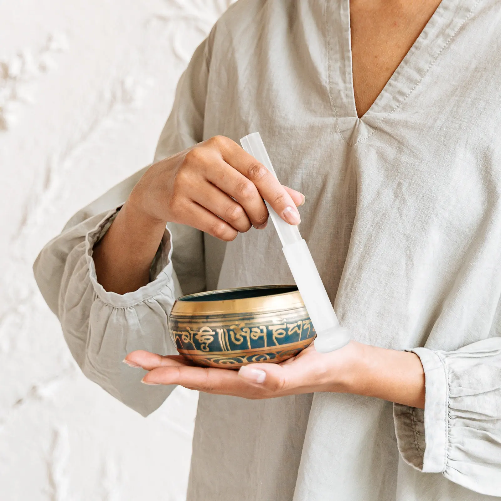 

Tibetan Singing Bowl Mallet Acrylic Buddha Sound Mallet Small Lightweight for Meditation Relaxation Sound Bowl Striker