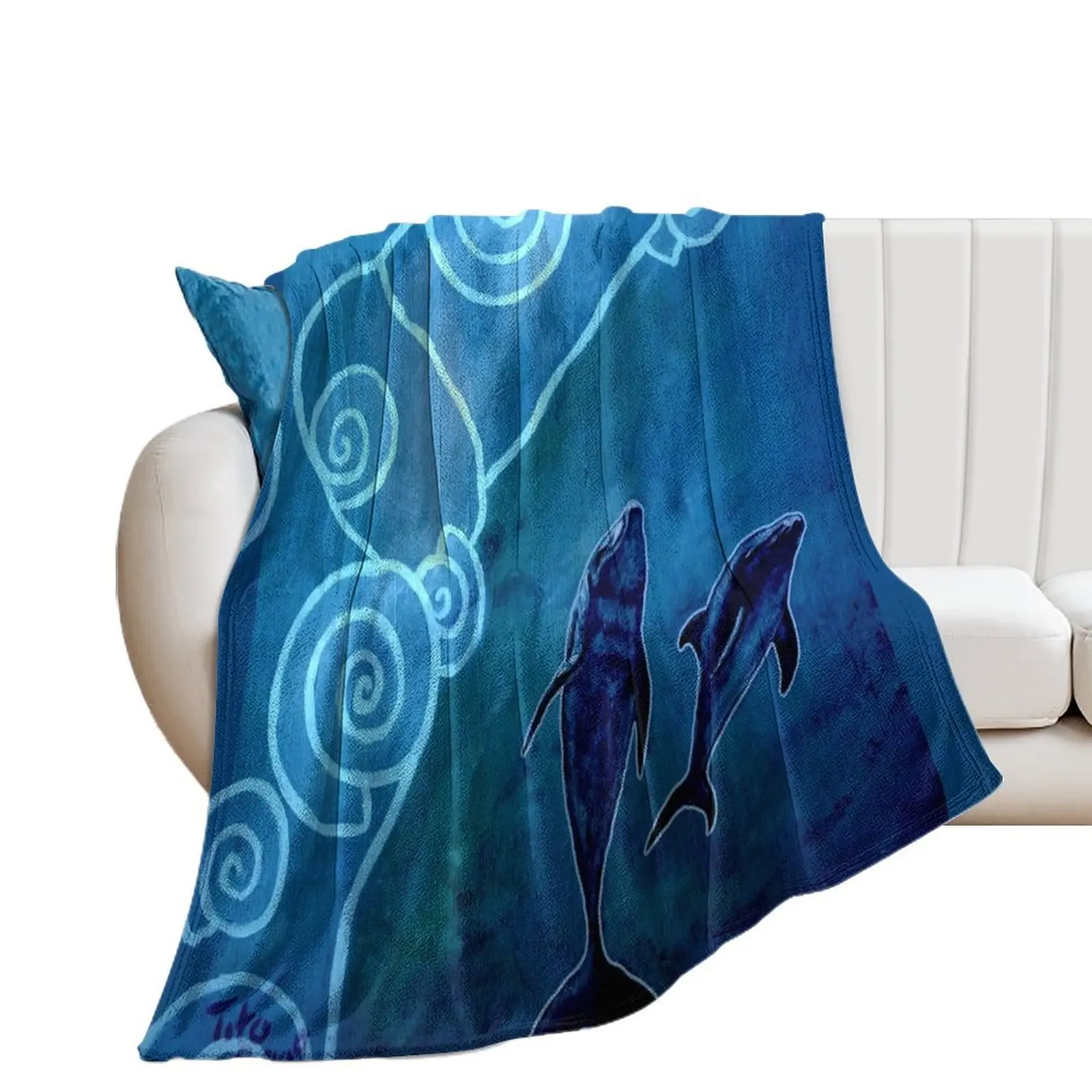 MELUSINA SEA DOLPHINS Throw Blanket Kid'S Sofa blankets and throws Blankets