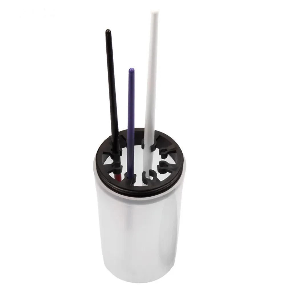 2Pcs Plastic Paint Brush Cleaner Bottle Nail Art Brush Washer Holder Removable Design Compact Cleaning Tools for Art Pens
