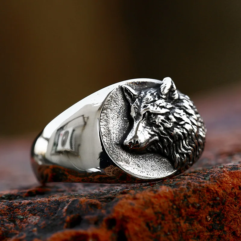 BEIER New Design 2023 Style Viking Stainless Steel Wolf Head Ring For Men Special Design Vintage Animal Jewelry Wholesale