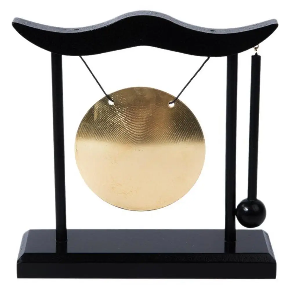 Zen Art Crafts Relaxation Desktop Gong Creative Fortune Copper Bell Meditation with Mallet Feng Shui Metal Cymbals House Warming