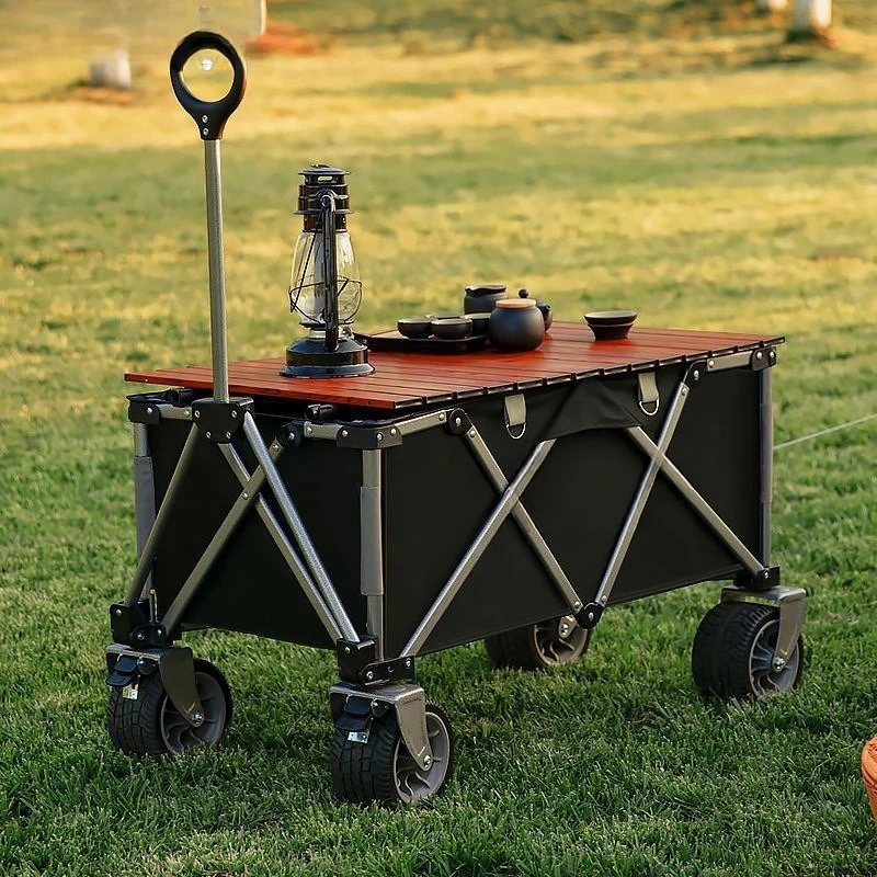 

Camping folding cart gather picnic camping trolley outdoor hand-pulled trolley portable camp trailer