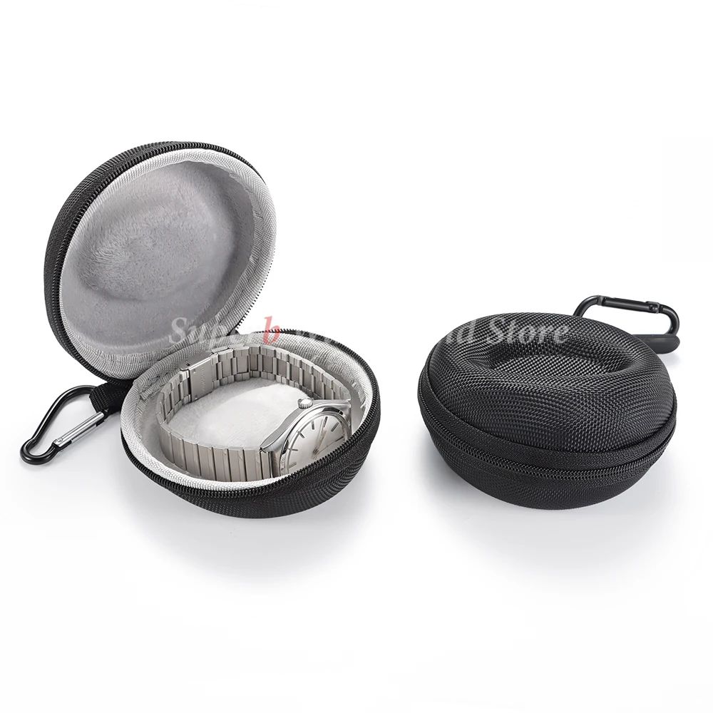 Relógio caso de viagem portátil eva caixa de armazenamento para único relógio resistente a choques e impacto para relógios de pulso relógios inteligentes