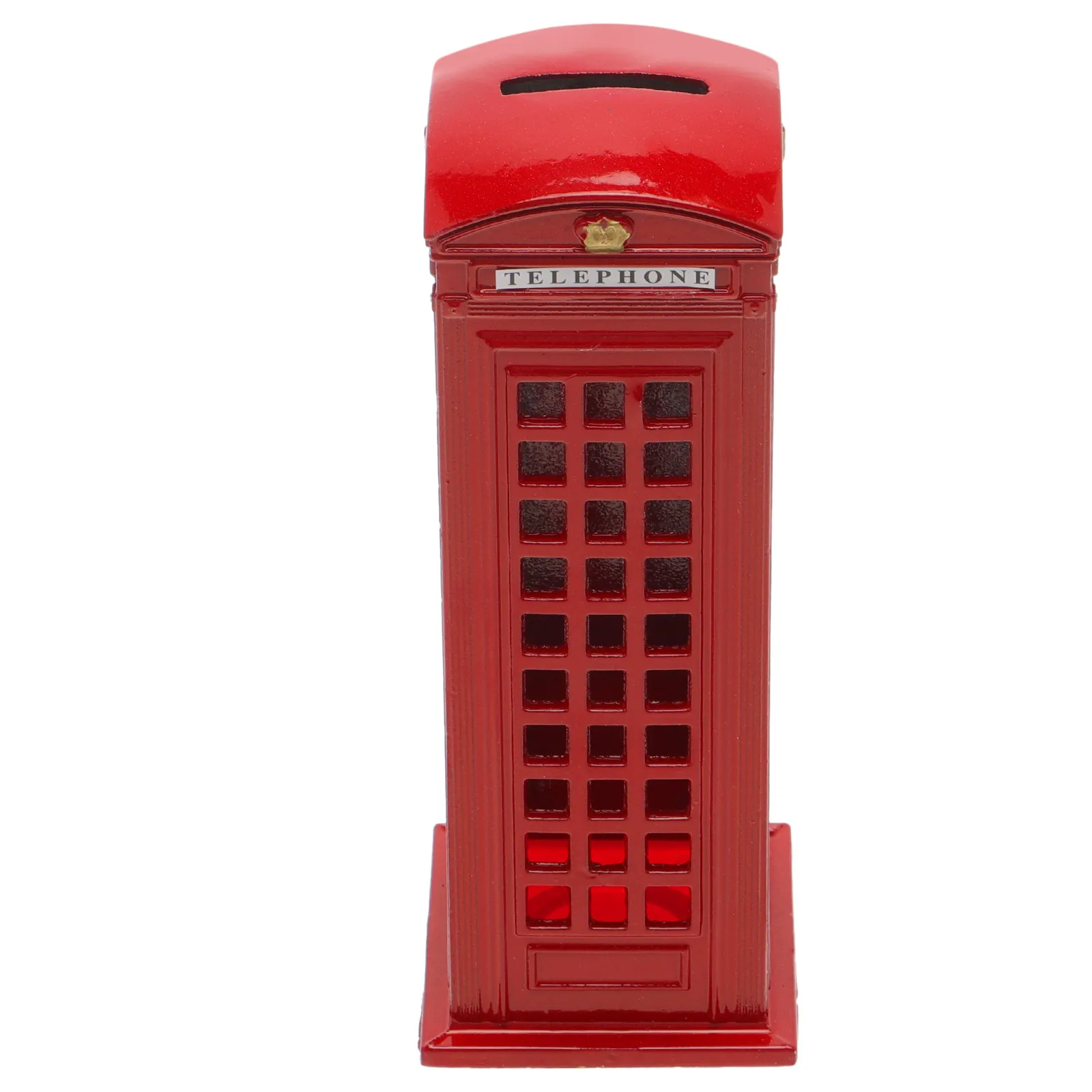 Piggy Bank British Iron Vintage Design Large Capacity Coin Money Safe Box Telephone Booth Decoration