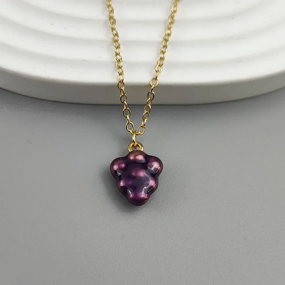 1PC Natural Garnet Grape Pendant Women's Necklace Reiki Healing Decoration Real Mineral Material Crystals Bead Raw Stone Jewelry
