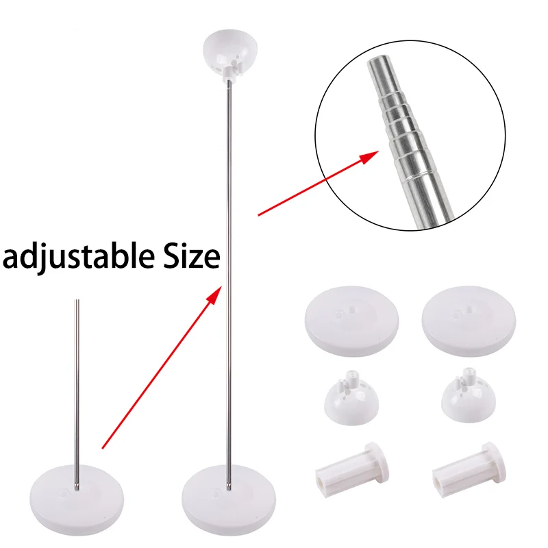 1/2set Metal Balloon Stand Holder with Plastic Base Adjustable Balloon Column Stand for Birthday Baby Shower Party Wedding Decor