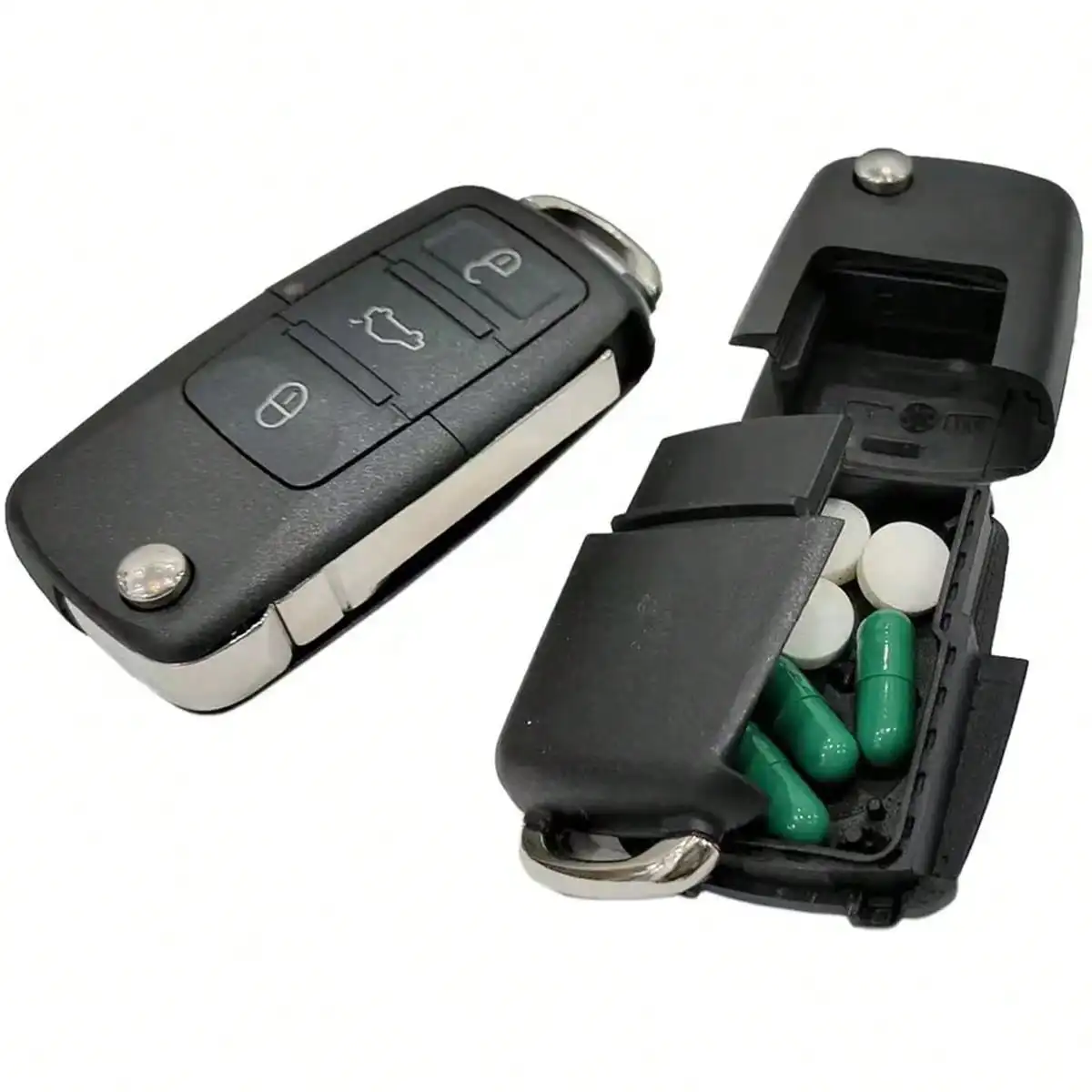 1pcsKey Diversion Safe Hidden Secret Compartment Stash Box Discreet Decoy Car Key Fob to Hide and Store Money