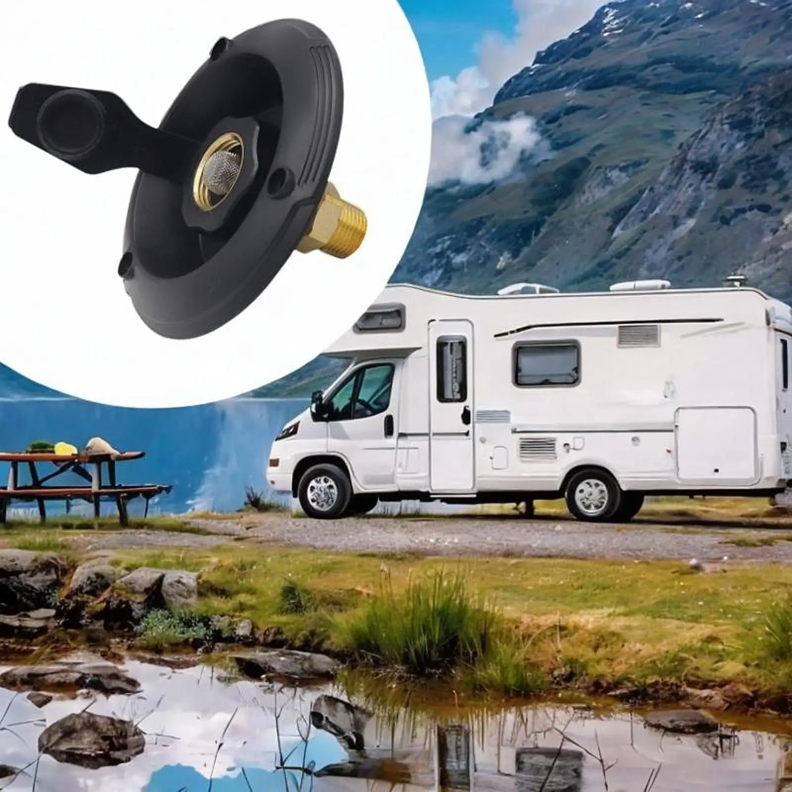 

Generic RV Water Inlet with Check Valve Connector for Motorhome Trailer