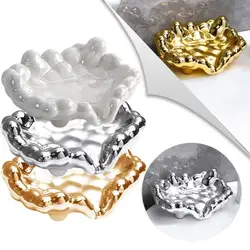 Soap Box Electroplate Convenient Punch Free Storing Cloud Shape Keep Tidy Soap Storage Dish Bathroom Gadget Daily Gold Chrome