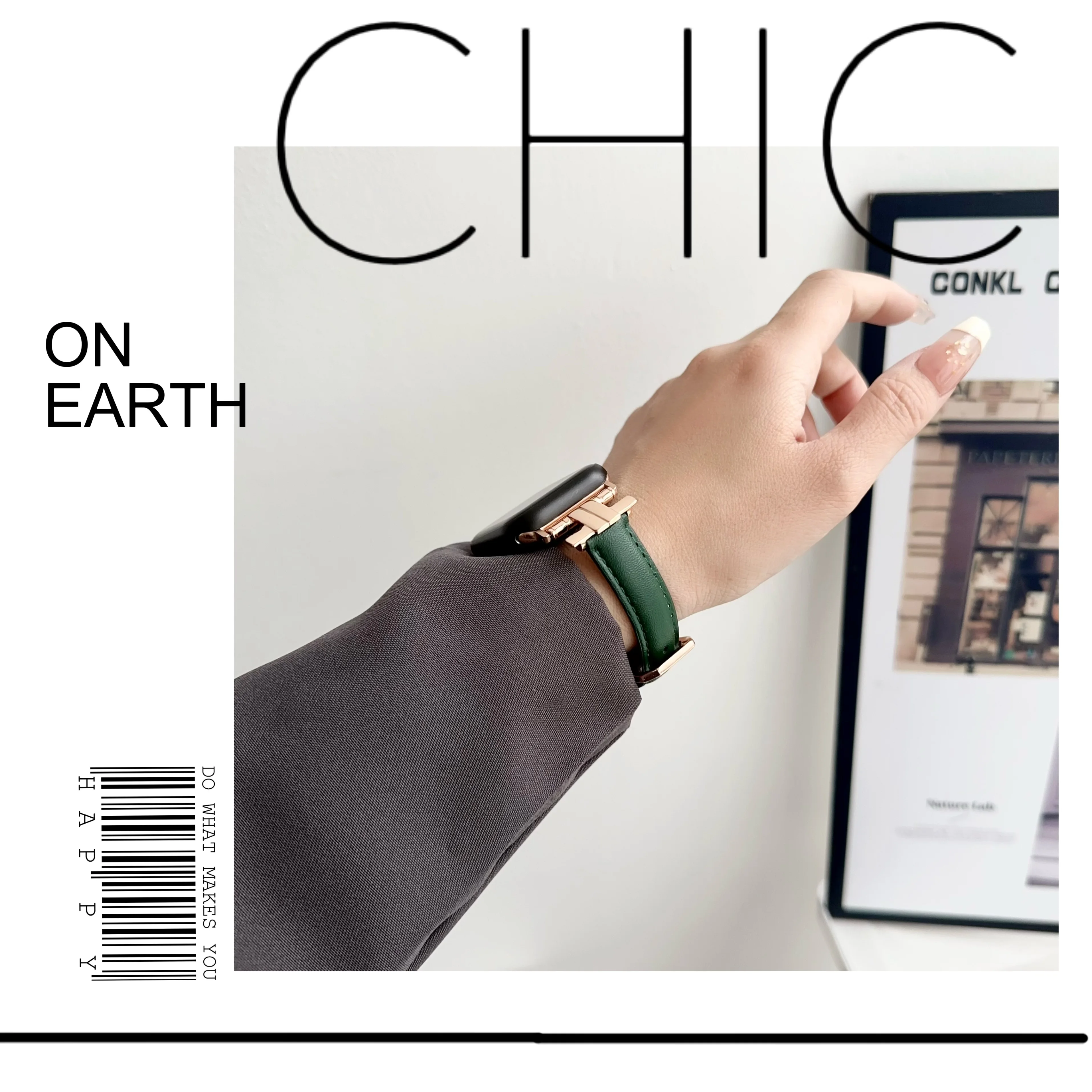 Ремешок кожаный для Apple iwatch band 40/44 мм 45 мм 89 Ultra2 49 мм