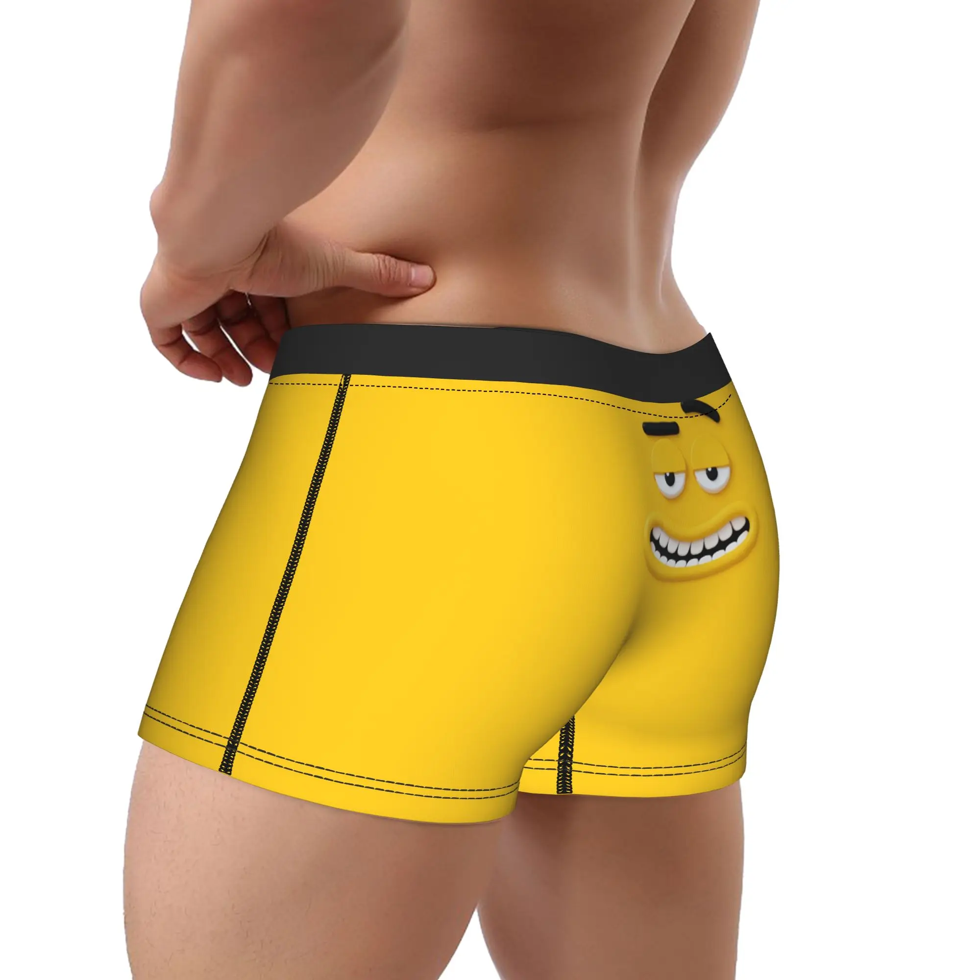 Funny Expression Smile Smiley Face Mischievous Man Underwear  Boxer Briefs Shorts Panties Hot Polyester Underpants for Male