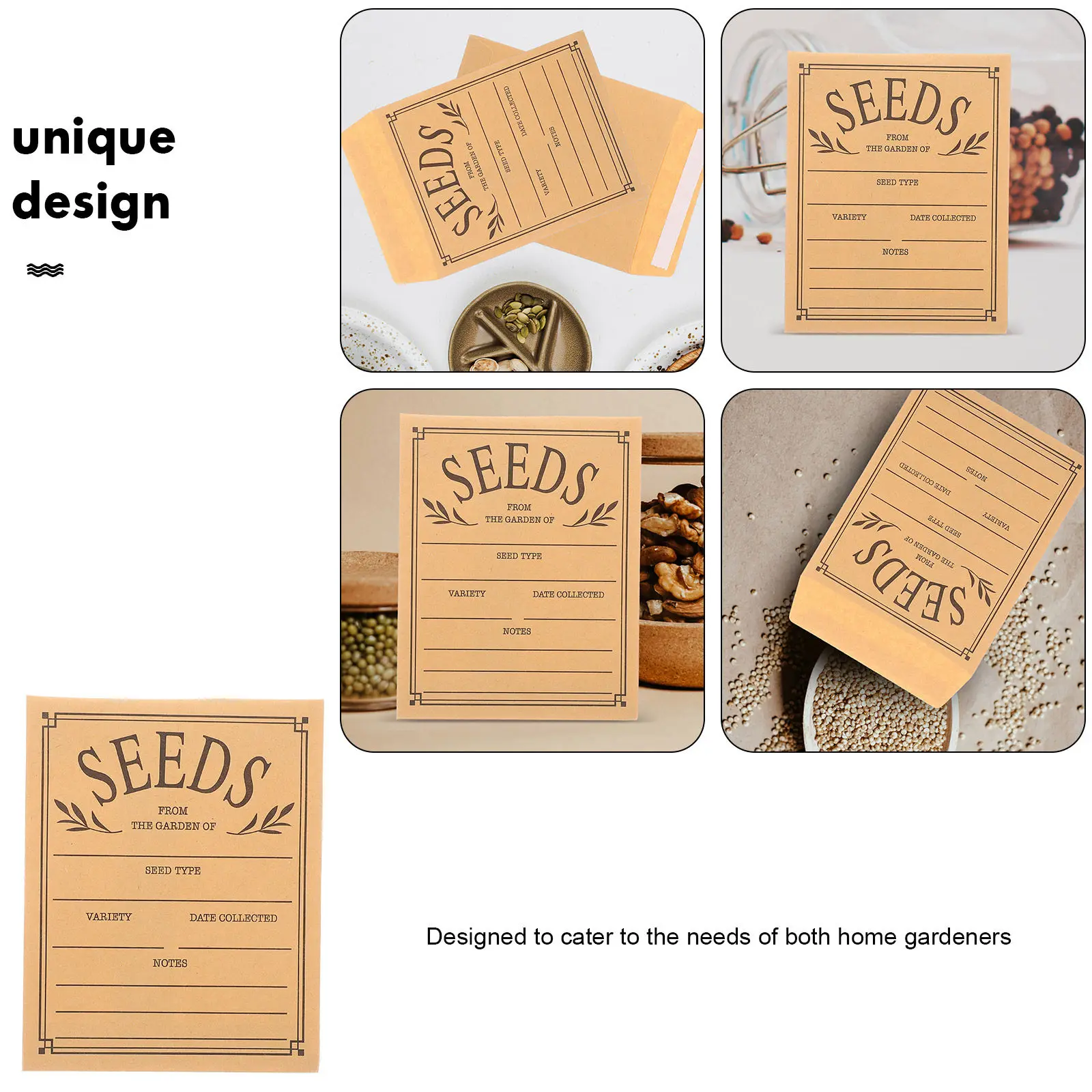 

50Pcs Small Envelopes for Seeds Paper Seed Packets Storage Solution Lightweight Portable Garden Tool for Growers and Farmers Use