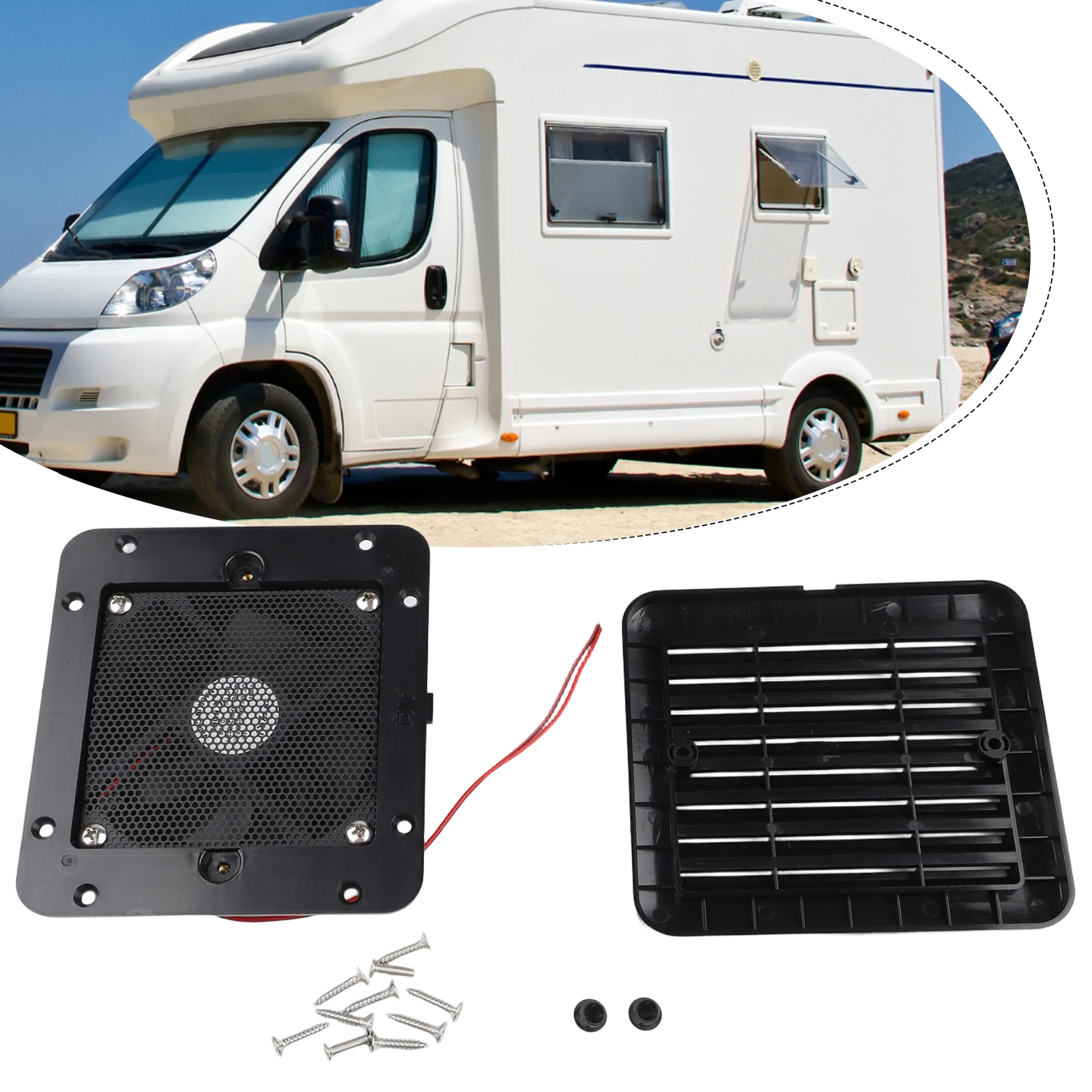 12V RV Vent Fan Strong Wind Exhaust Fan Durability Against Elements Hassle-free Addition One Way Ventilation Exhaust Fan