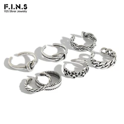 F.I.N.S-anillos de plata de ley 925 para mujer, anillo de nudillos de tamaño pequeño, anillos ajustables de varios estilos, joyería para pies de playa