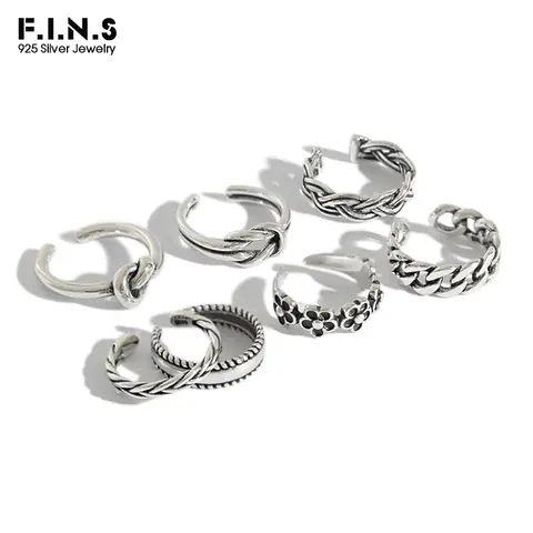 F.I.N.S – bague ajustable en argent Sterling 925 pour femme, bijou de petite taille, pour les pieds de plage