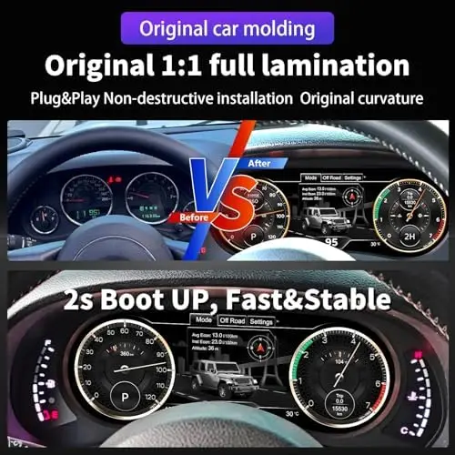 

12,3-дюймовая цифровая приборная панель для Wrangler JK 2011-2017 | HD 1920x720 | Подключи и работай | Обновление OTA | Быстрый запуск