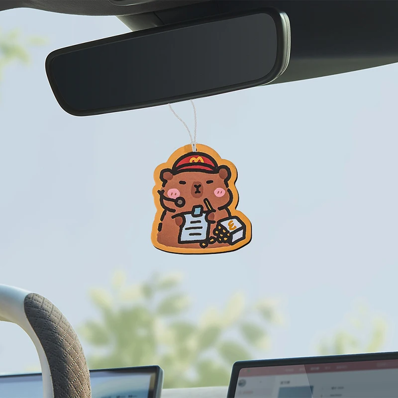 Ambientador de aire para coche, Capibara de dibujos animados, espejo retrovisor para coche, colgante aromatizante de Perfume, decoración de tabletas, accesorios JDM de Anime, 3 uds.