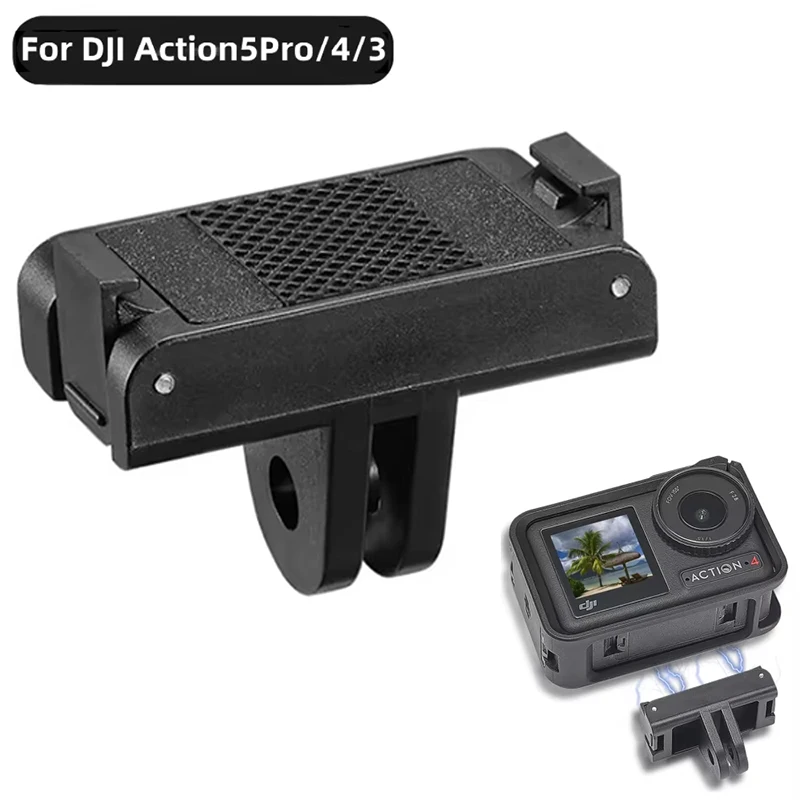 Magnetic Fork Adapter 1/4 Thread For DJI Action 5 4 3 Universal Camera Magnet Holder For Osmo Action 5 Pro Extension Mount Base