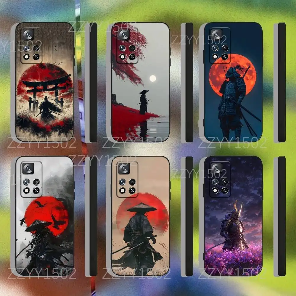 

Samurai Japan Ghost Art Phone Case For Samsung S25,S24,Ultra,S20,S30,Plus,S22,S23,Ultra,Plus,5G Black Silicone Soft