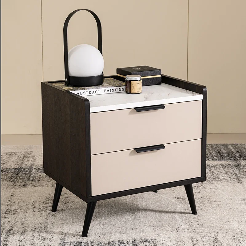 Minimalist bedside tables, modern minimalist storage cabinets, light luxury, small apartments, ultra-narrow sideboards