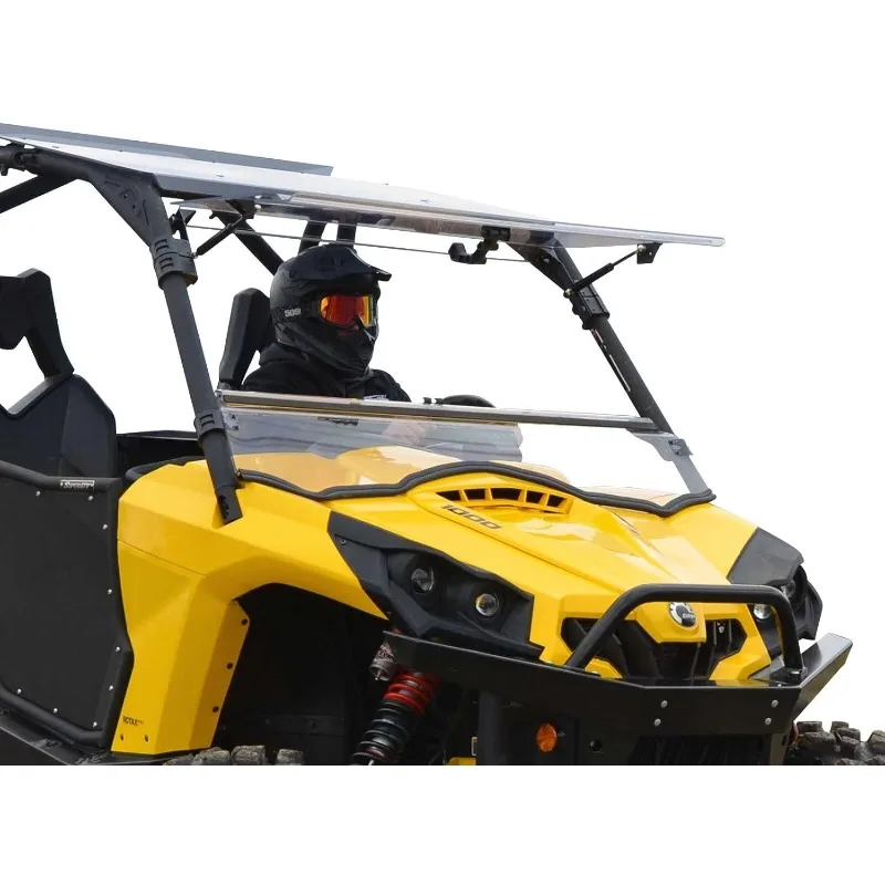 

SuperATV Scratch Resistant 3-in-1 Flip Windshield For 2011-2020 Can-Am CommAnder 800, 1000, Max, Made of 1/4"Thick Polycarbonate