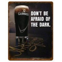 1p,Vintage Guinness Inspired Afraid Dark Man Cave Kitchen Bar Pub Shed METAL SIGN