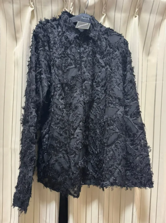 Camisa sexy de renda preta para homens, ver através do clubwear, vestido de festa, evento, baile, chemise transparente, S-3XL, moda 2023