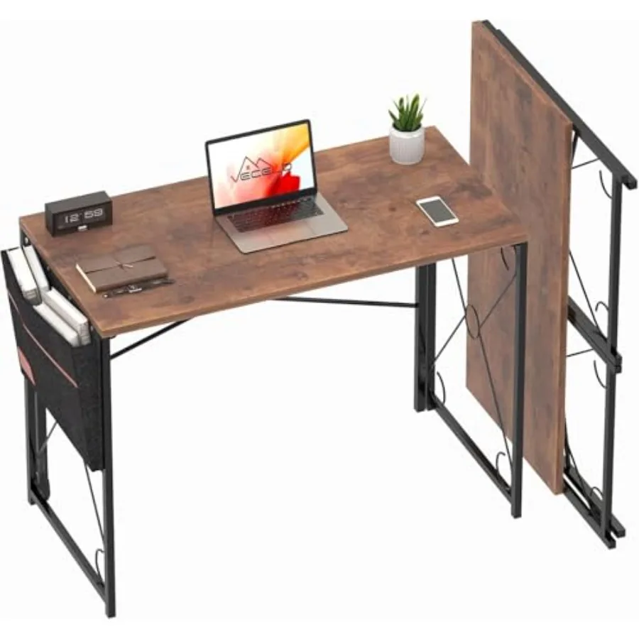 

Folding Desk Simple Assembly Writing Computer Desk for Home Office Study Office Foldable Table for Small Spaces